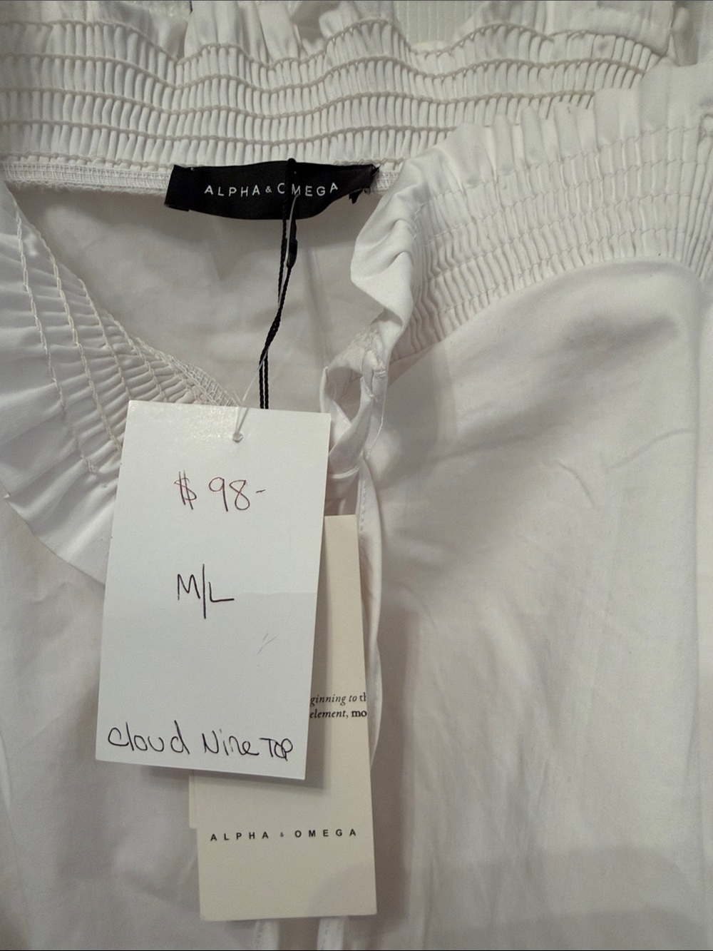 Alohas White Ruffle Cold-Shoulder Crop Top - Picture 3 of 7